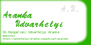 aranka udvarhelyi business card